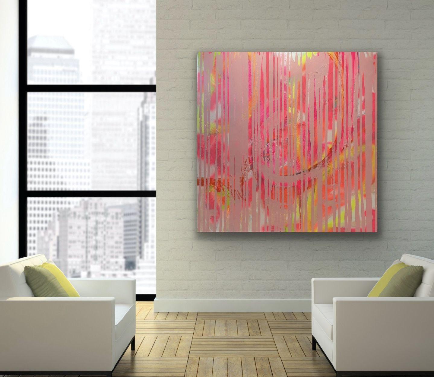 Il sole splende sempre sulla TV, Pittura, Acrilico su tela - Painting Astratto di Niki Stearman