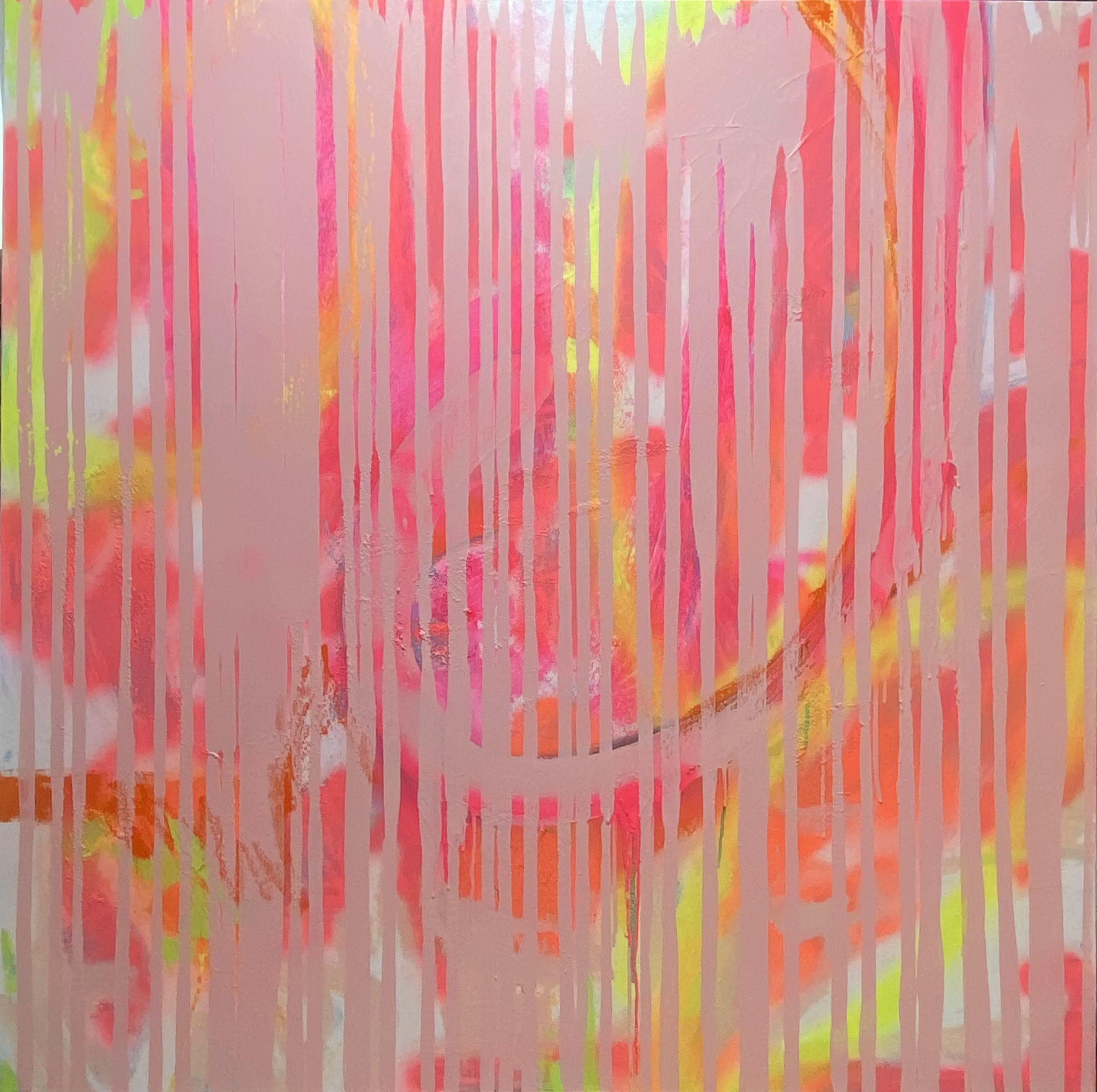 Abstract Painting di Niki Stearman - Il sole splende sempre sulla TV, Pittura, Acrilico su tela