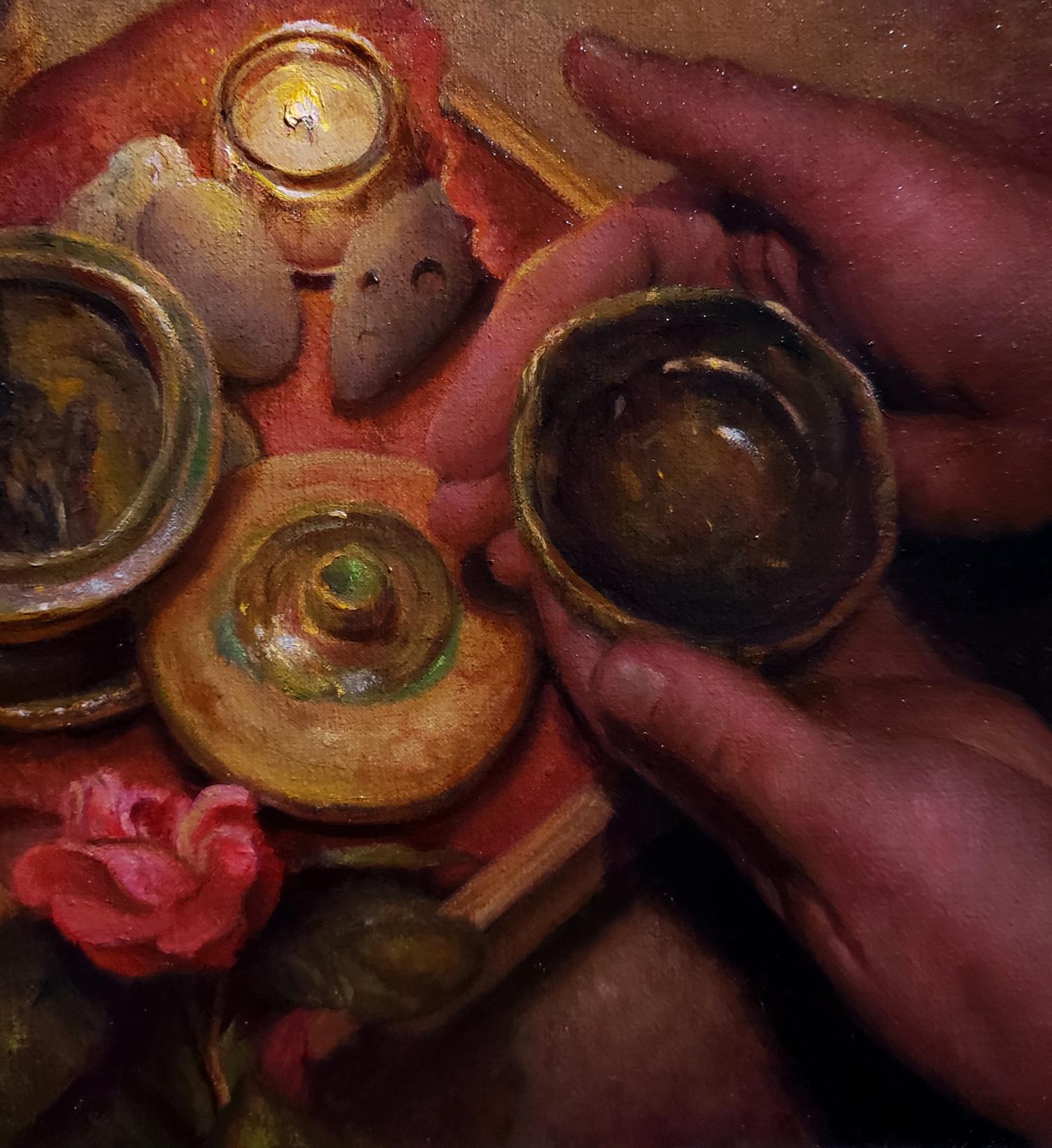 Renewal, Tea Time - Impressionist Painting by Nikita Budkov