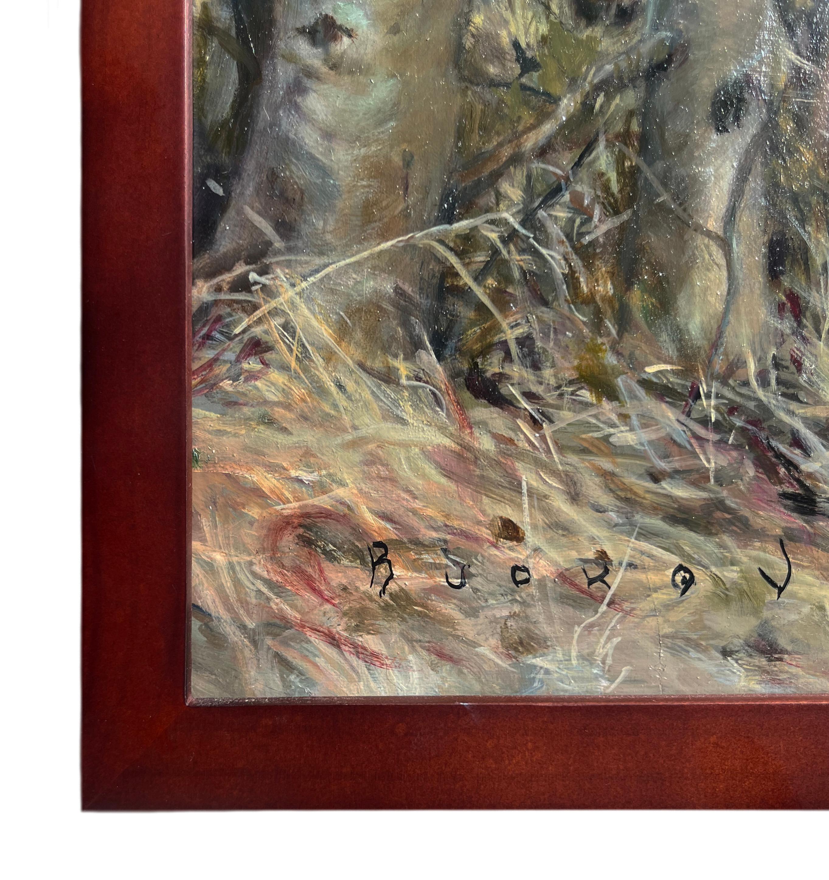 The Forest Waking Up; Boise National Forest, Idaho (Schwarz), Landscape Painting, von Nikita Budkov