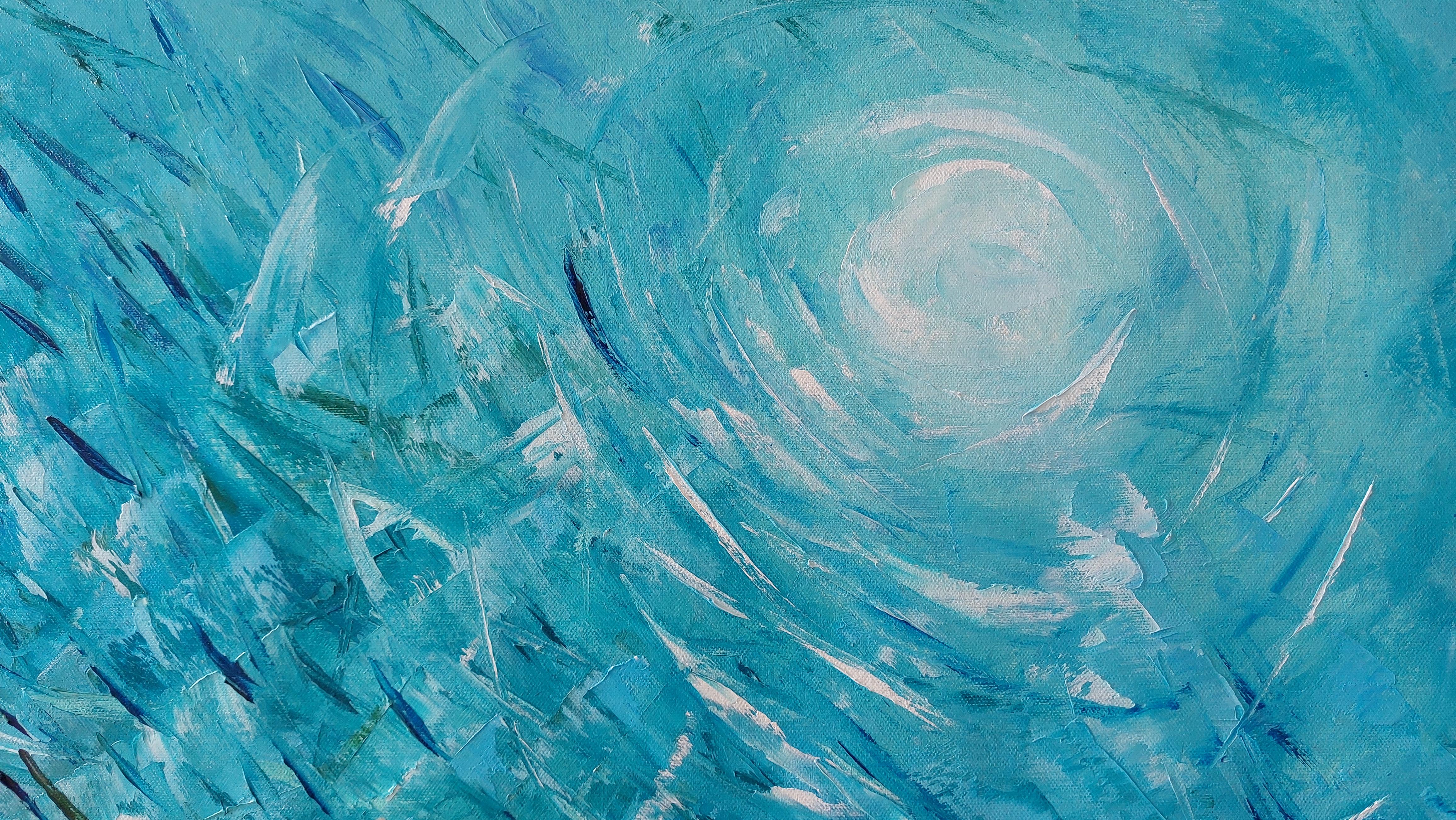 Abstract Underwater Painting Fish and Coral Reef For Sale 7