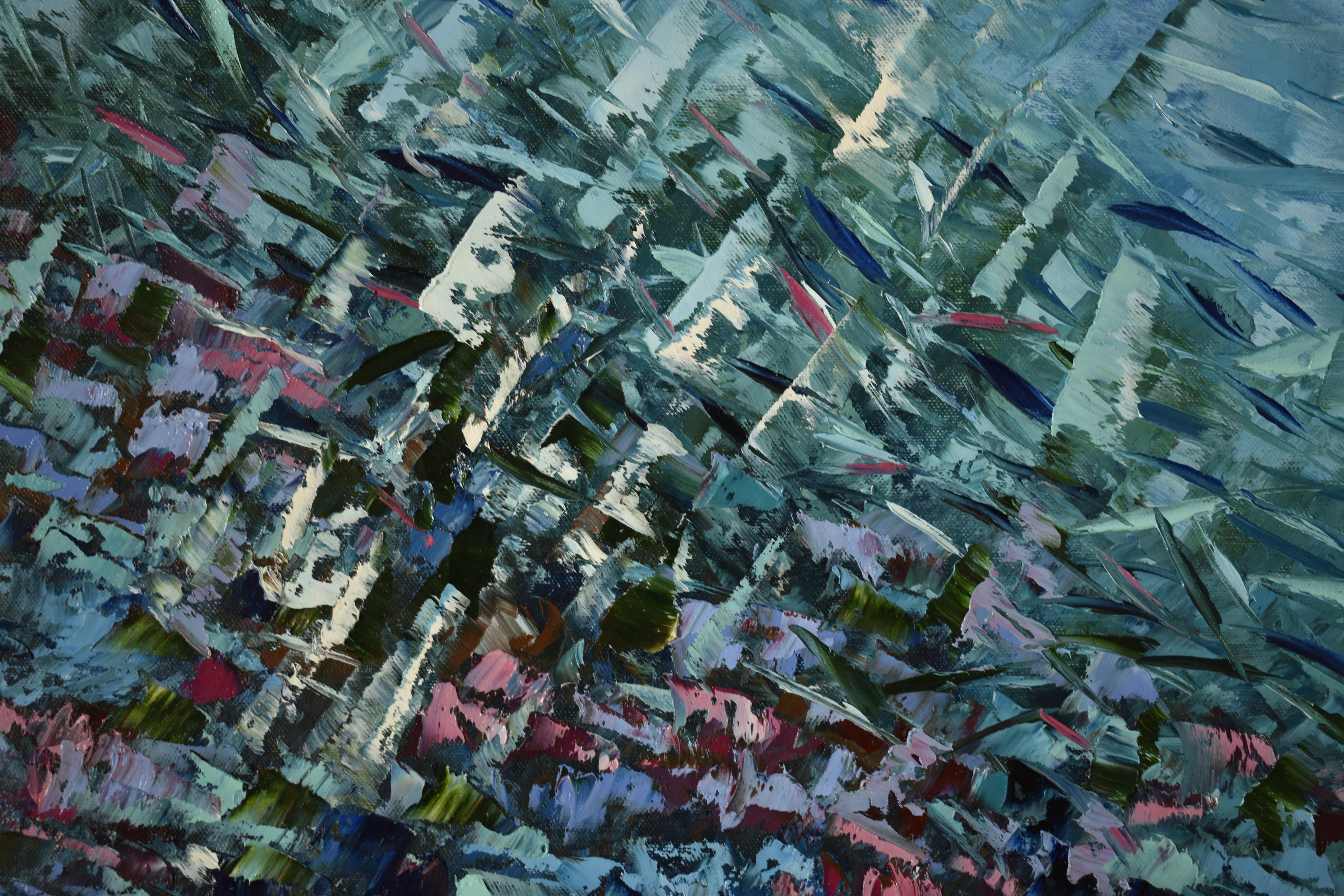 Abstract Underwater Painting Fish and Coral Reef For Sale 4