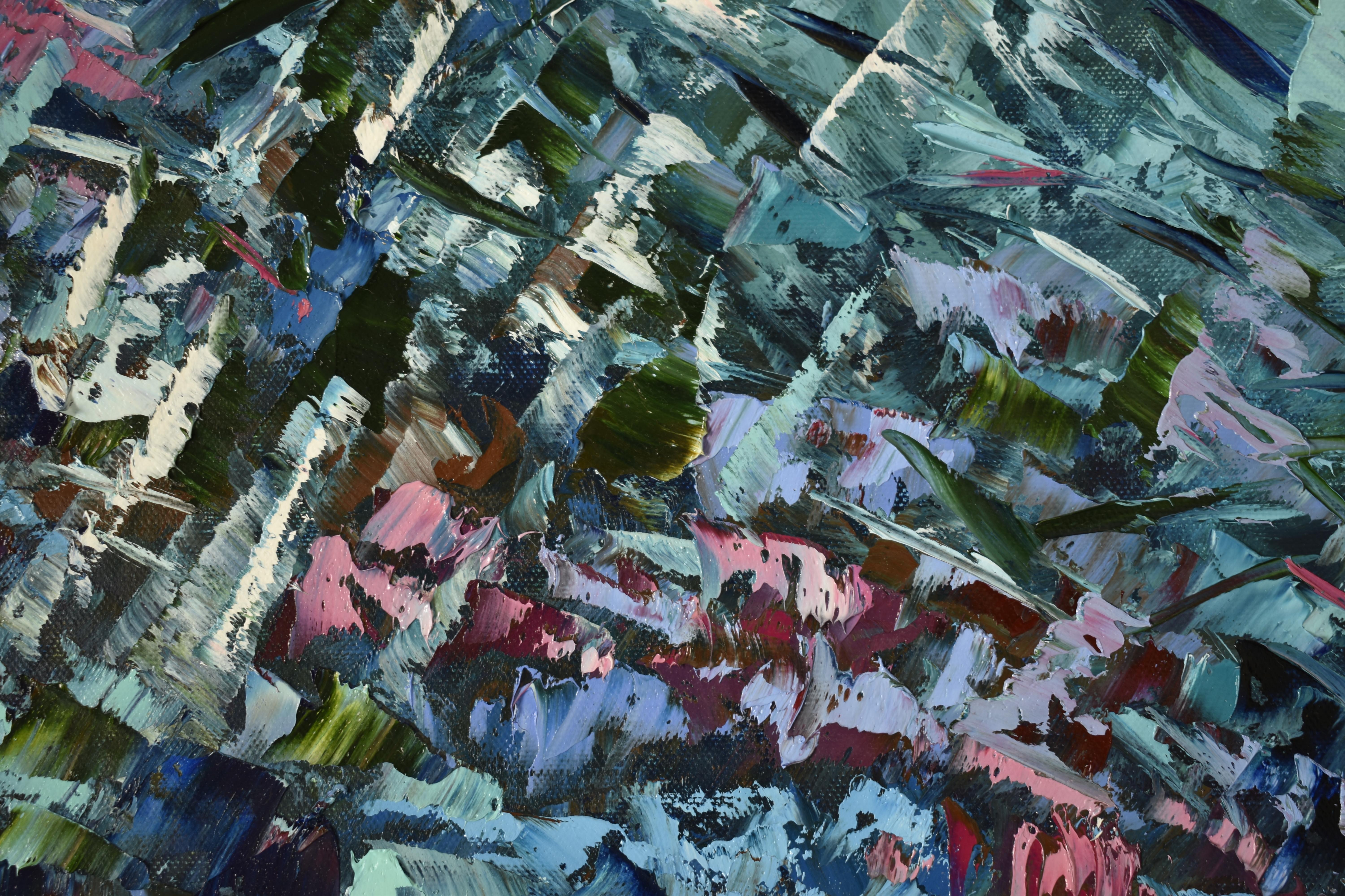 Abstract Underwater Painting Fish and Coral Reef For Sale 5