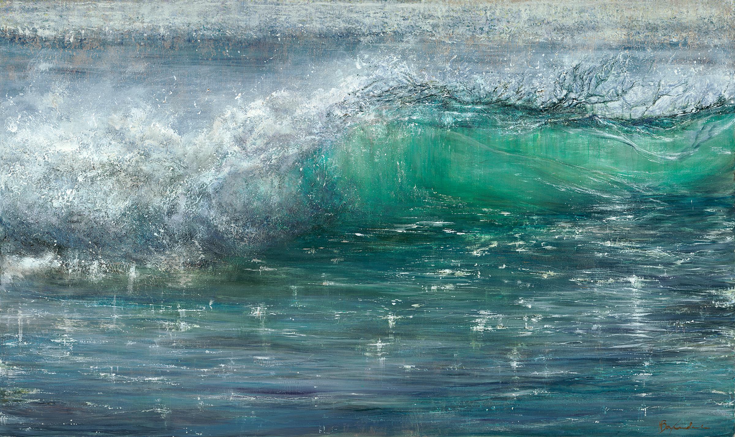 Nikki Baxendale Landscape Painting - Brilliance-original modern Ocean-seascape oil painting-Contemporary Art