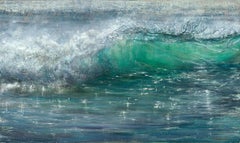 Brillantez-Pintura al óleo original moderna de paisaje oceánico-Arte contemporáneo