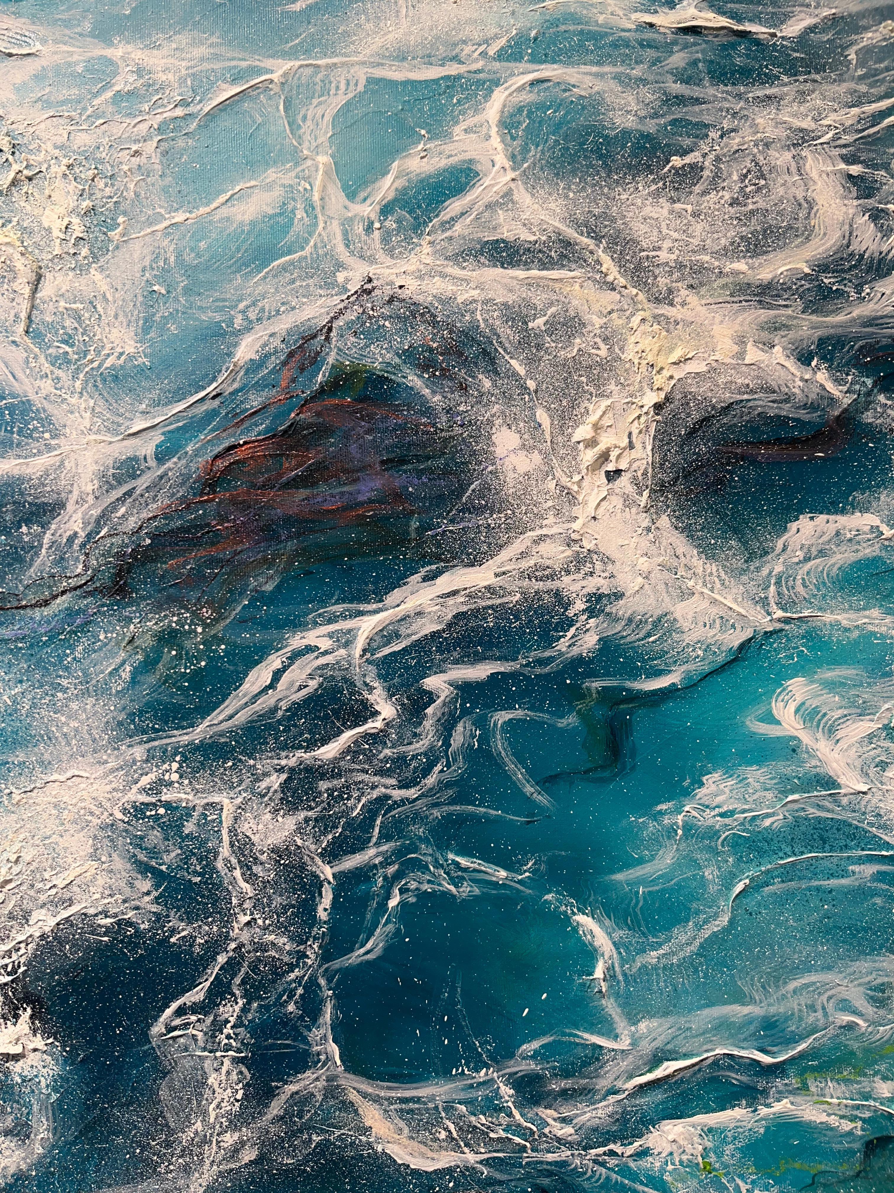 Kelp Web II-originale moderne abstrakte Ozean-Landschaftsmalerei-zeitgenössische Kunst (Realismus), Painting, von Nikki Baxendale