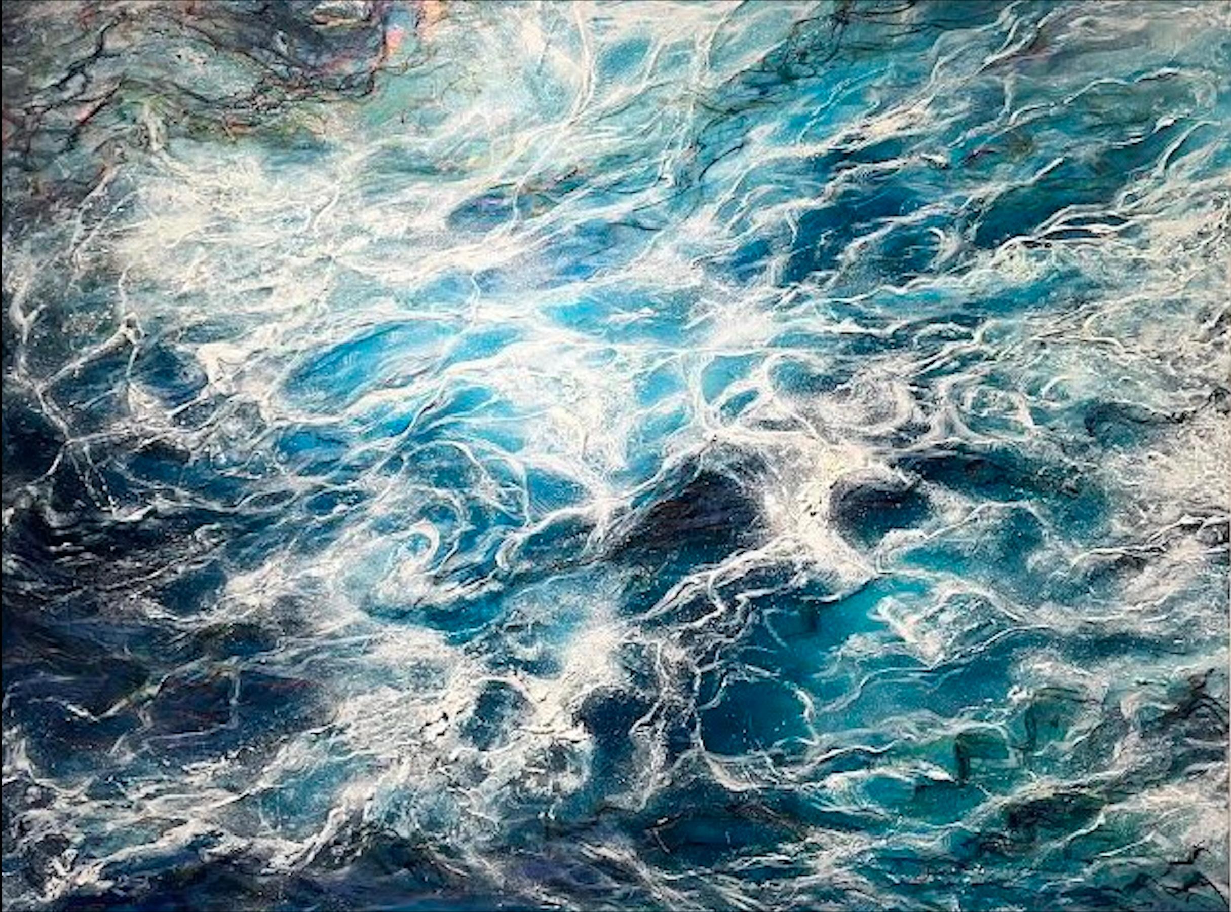 Nikki Baxendale Figurative Painting – Kelp Web II-originale moderne abstrakte Ozean-Landschaftsmalerei-zeitgenössische Kunst
