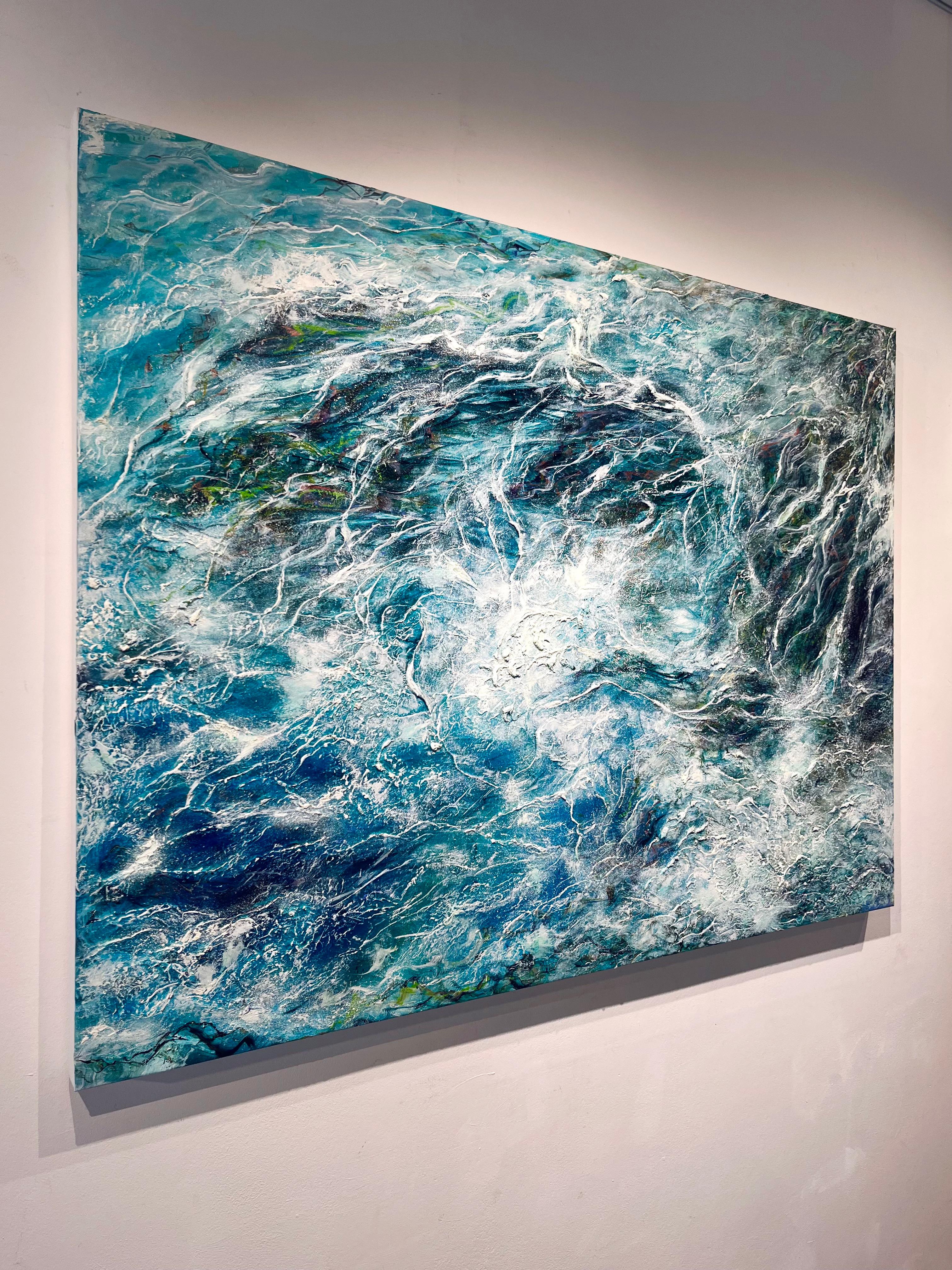 Kelp Web-originale moderne abstrakte Meereslandschaft-Ozean-Ölgemälde-zeitgenössische Kunst – Painting von Nikki Baxendale