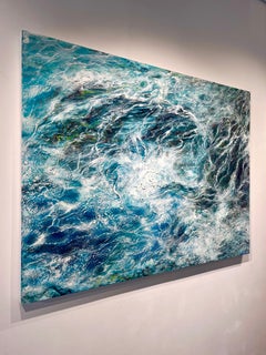 Telaraña de algas-paisaje marino abstracto moderno original-pintura al óleo oceánica-arte contemporáneo