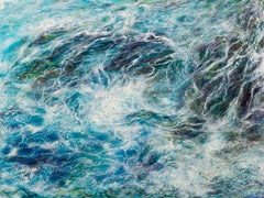Telaraña de algas-paisaje marino abstracto moderno original-pintura al óleo oceánica-arte contemporáneo