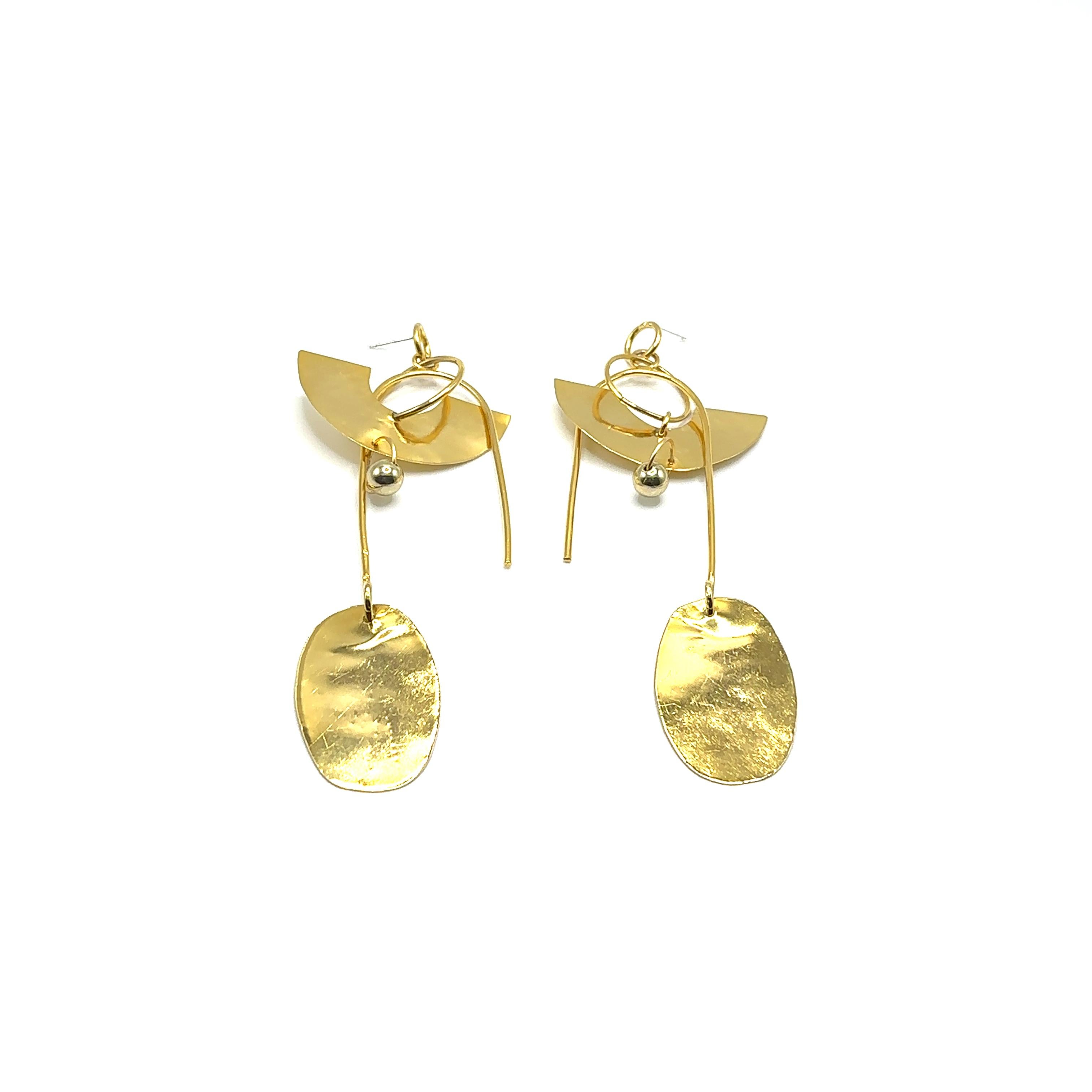 Women's or Men's Nikki - Dangle Earrings 14k gold plated For Sale