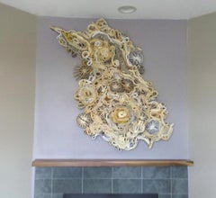 Salvaged Book Abstract Wall Sculpture, Contemporary Installation Made to Order