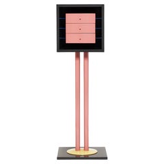 Cajones Nikko en metal y madera by Shiro Kuramata para Colección Memphis Milano