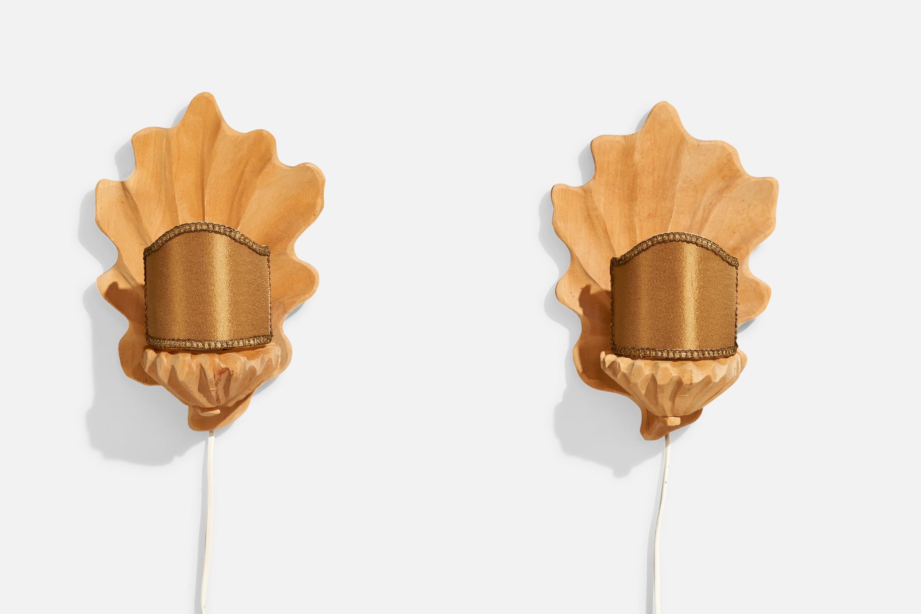 Suédois Niklas Snidare, Wall Lights, Wood, Fabrice, Suède, années 1970 en vente