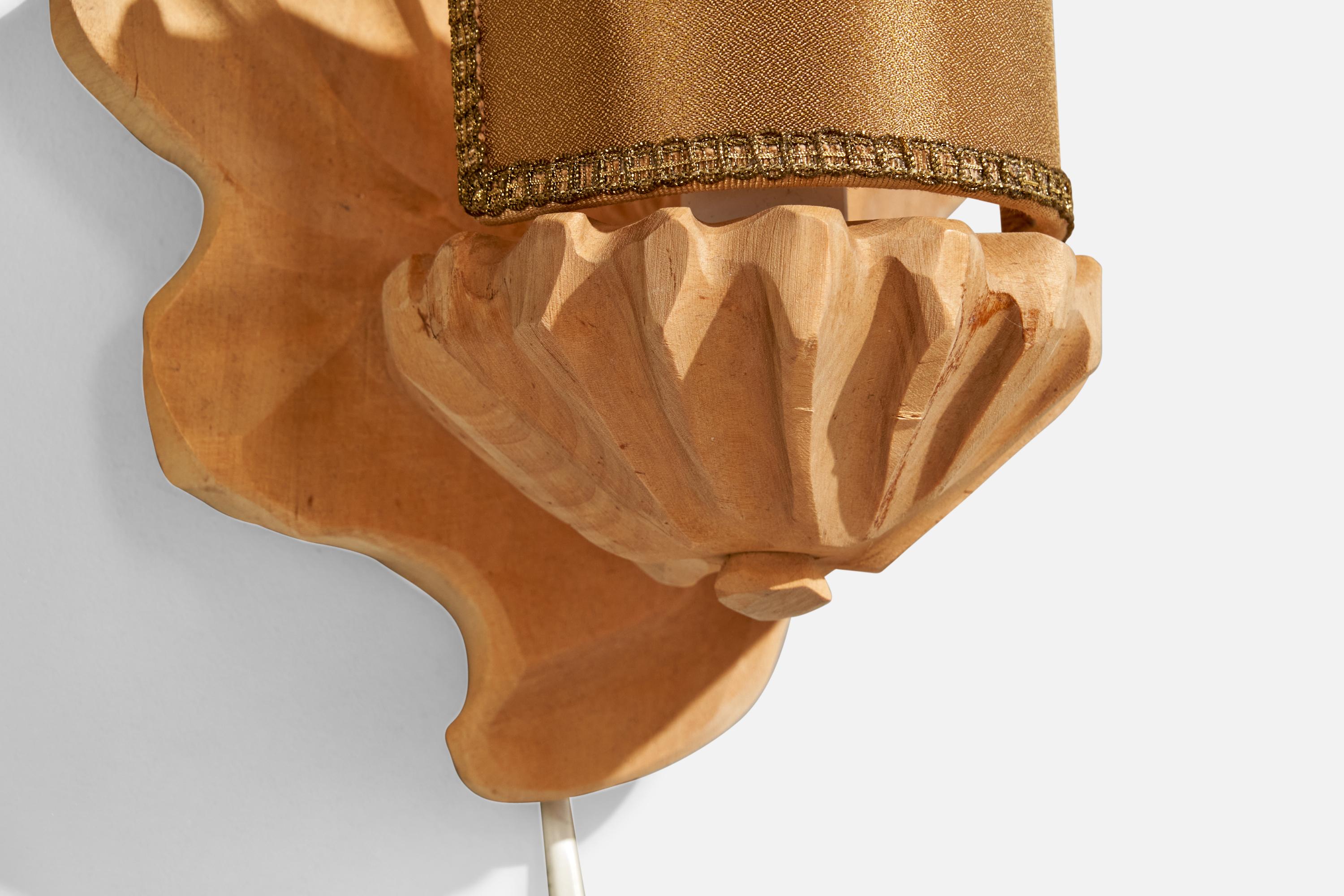 Niklas Snidare, Wall Lights, Wood, Fabrice, Suède, années 1970 en vente 2