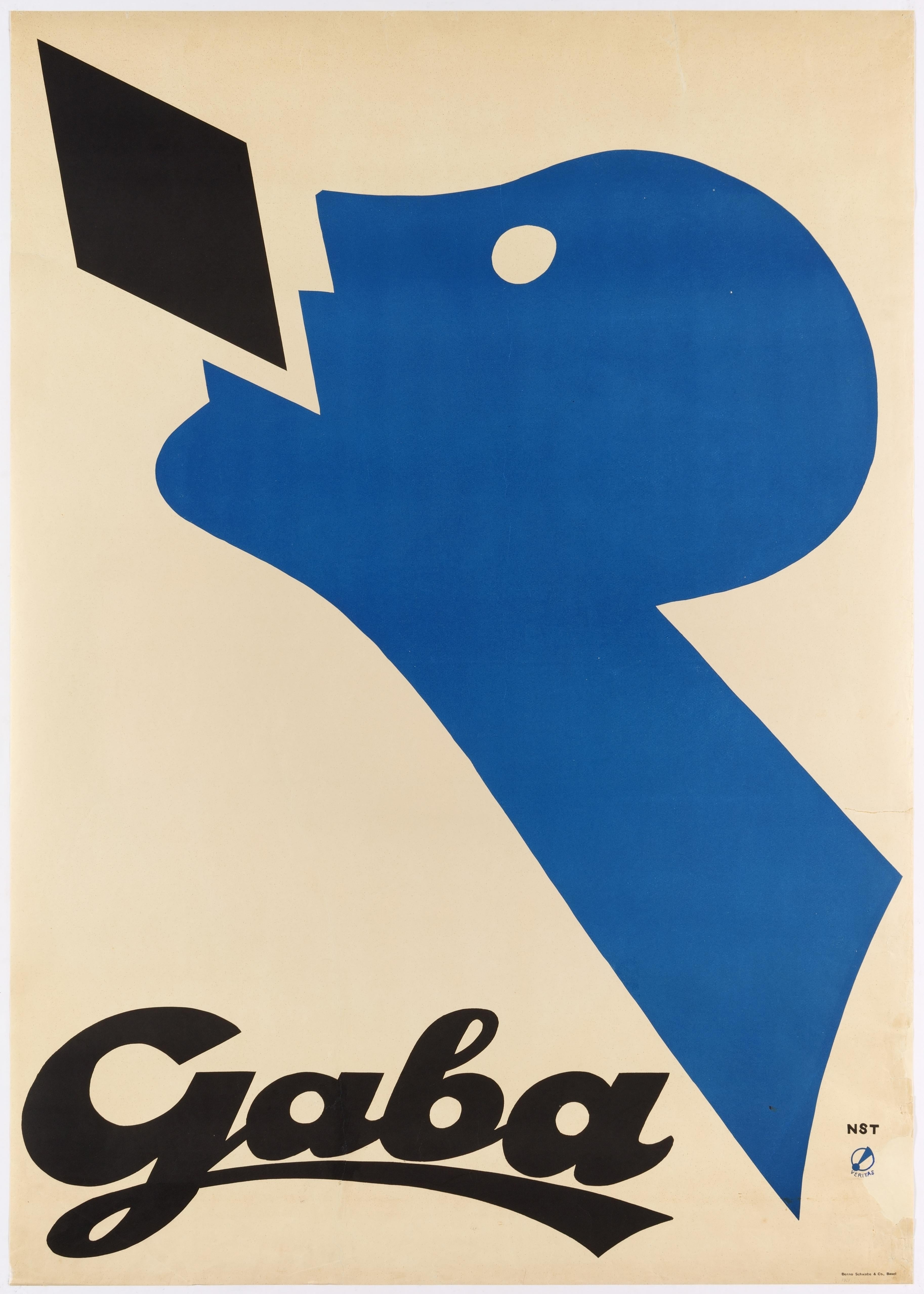 Niklaus Stoecklin Portrait Print - Gaba – Original Swiss Vintage Poster (1st edition 1927!)