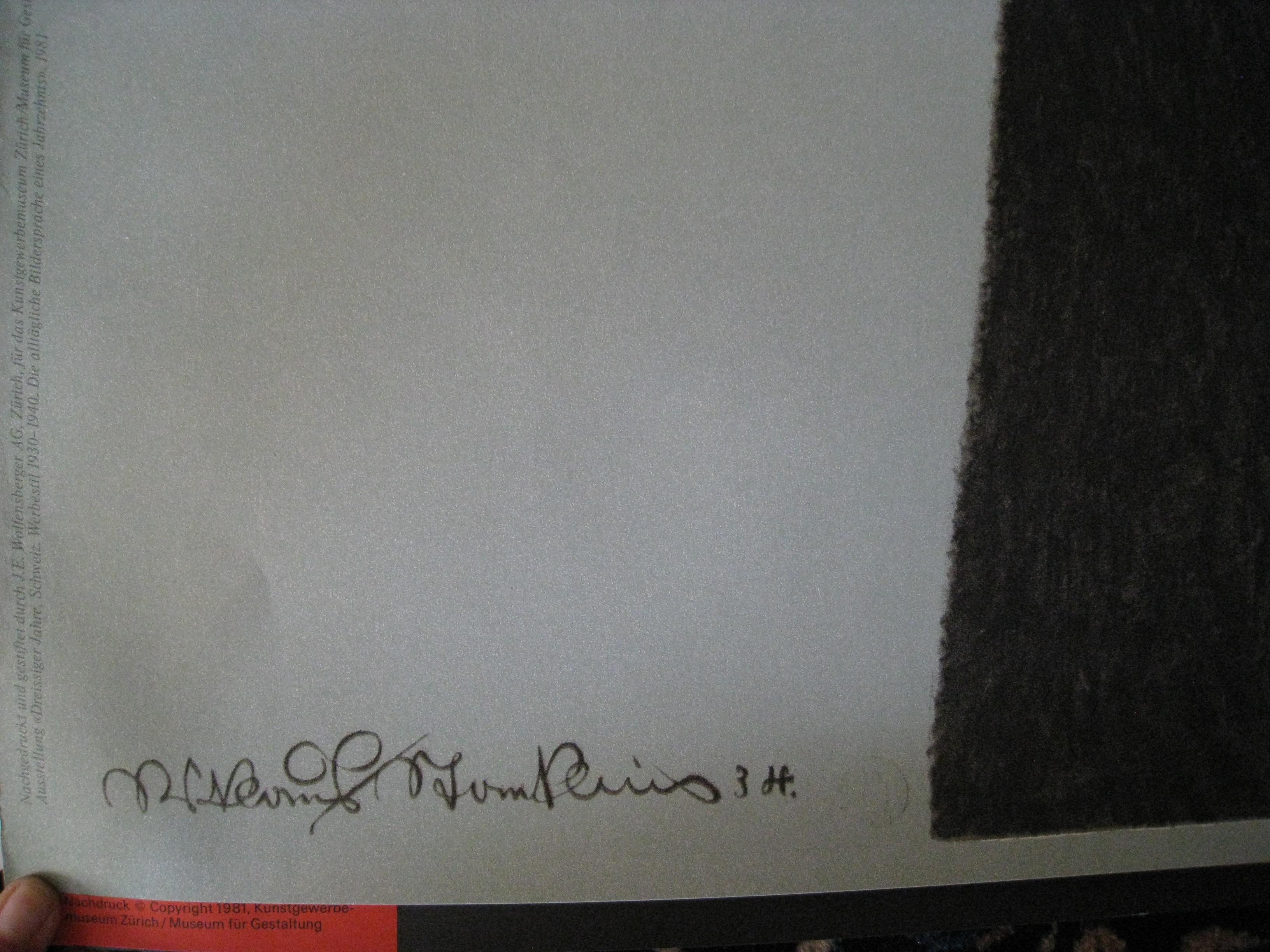 PKZ- Hombre con bombín - Reimpresión 1981 - Print de Niklaus Stoecklin