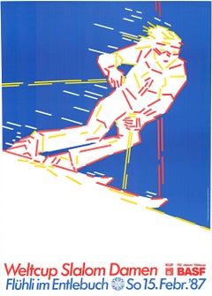 Original Weltcup Slalom Damen vintage downhill ski poster