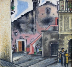 Little street in Italy. Canvas, oil, 61x57 cm