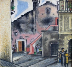 Kleine Straße in Italien. Leinwand, Öl, 61x57 cm