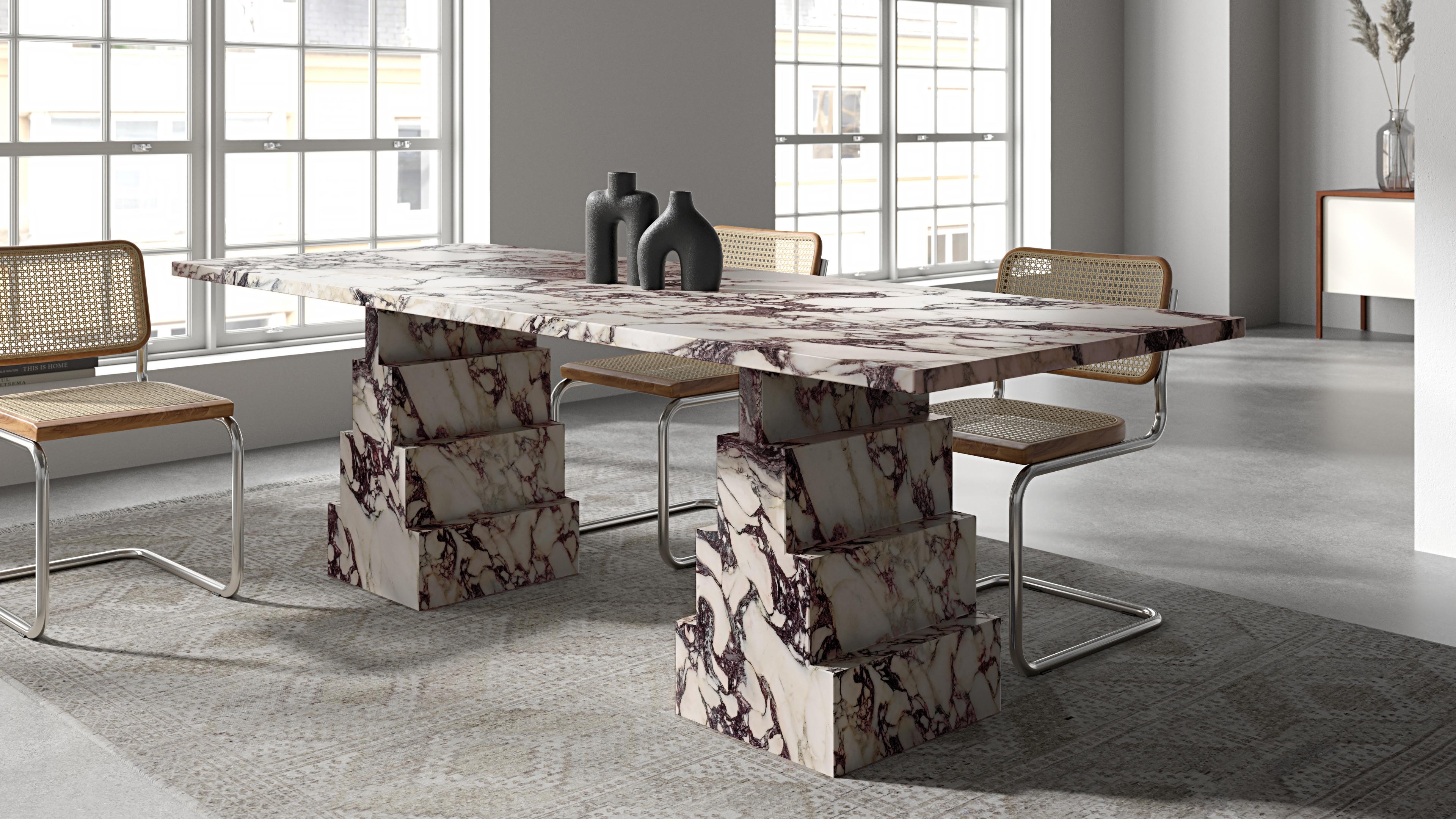 Hand-Crafted NORDST NIKO Dining Table, Italian Calacatta Marble, Danish Modern Design, New For Sale