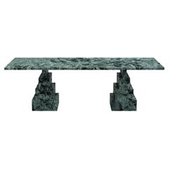 Table de salle à manger NORDST NIKO, marbre vert italien, design moderne danois, nouveau