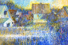 Early Morning Harmony - 21st Century Contemporary Pointillism Oil Painting