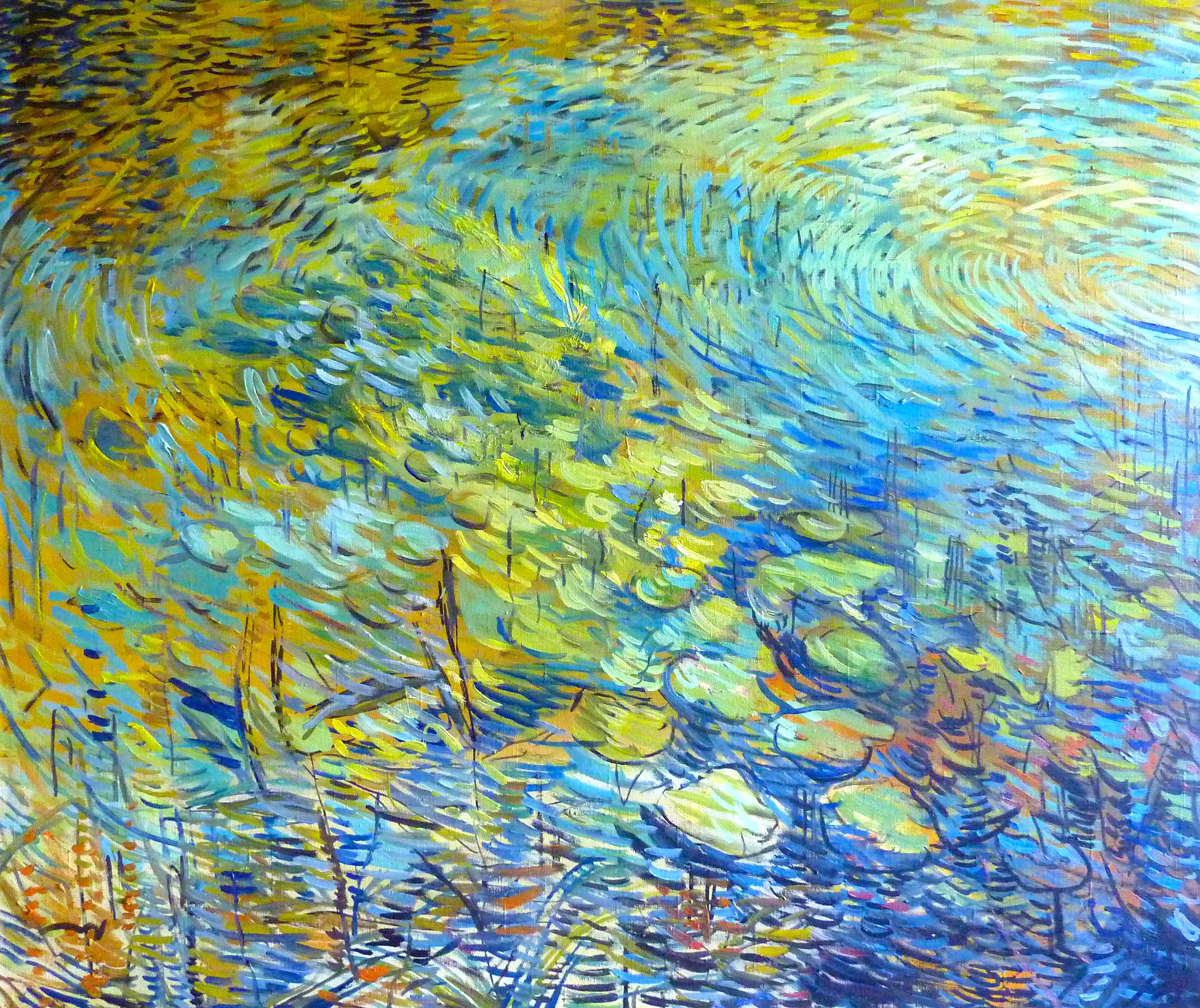 Nikol Klampert Abstract Painting - Evening Lilies - 21st Century Contemporary Impressionist Nature Oil Painting