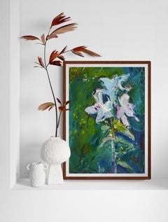 Flower Composition No.1 - 21st Century Contemporary Pointillism Oil Painting