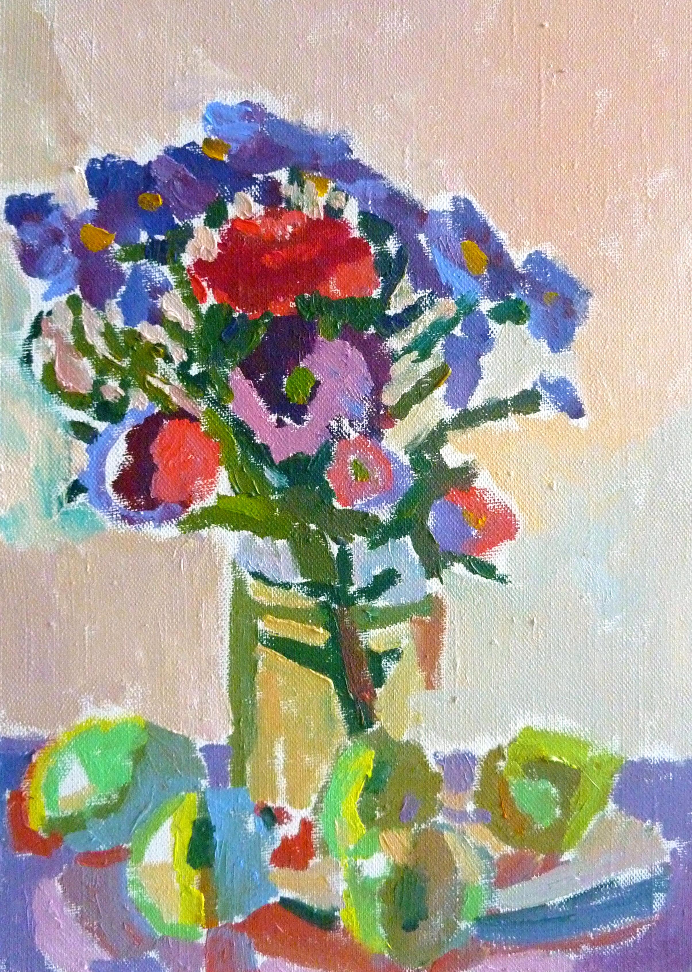 Nikol Klampert Still-Life Painting - Flower Vase - 21st Century Contemporary Fauvist Floral Oil Painting