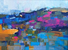 Gilboa Mountains - 21st Century Contemporary Cubist Oil Painting