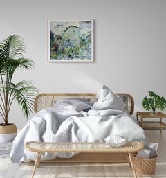 Gray Garden - 21st Century Contemporary Pointillism Nature Oil Painting