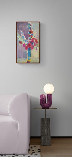Purple Vase With Flowers - 21st Century Contemporary Fauvist Oil Painting