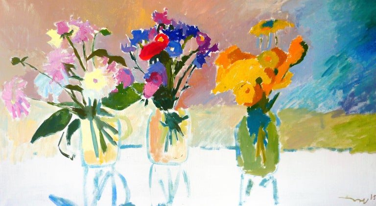 Nikol Klampert Figurative Painting - Summer Flowers - 21st Century Contemporary Fauvist Flower Oil Painting