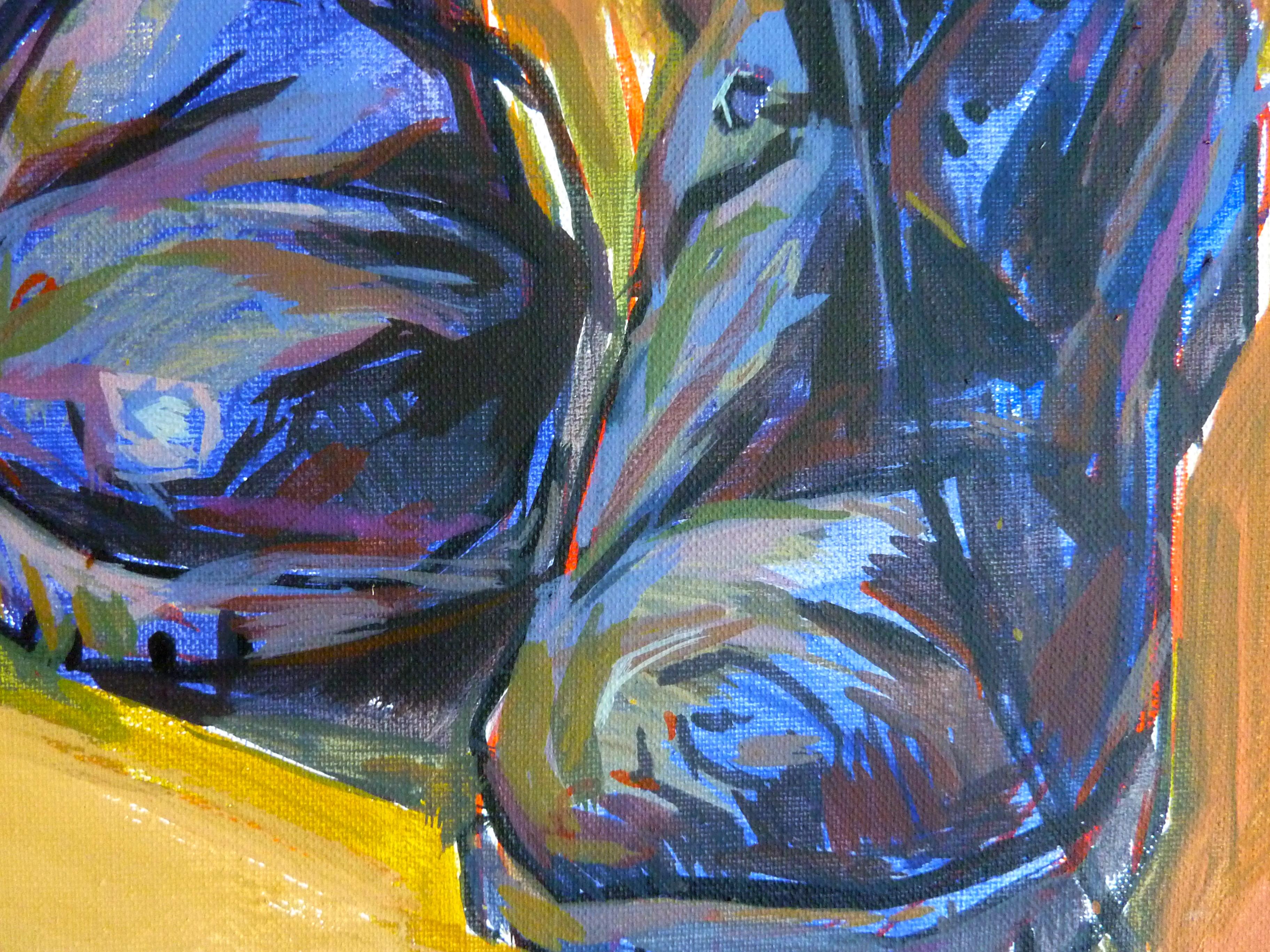 Vincent's Shoes - 21st Century Contemporary Expressionist Acrylic Painting - Brown Still-Life Painting by Nikol Klampert