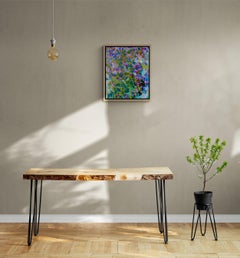 Violet Harmony - 21st Century Contemporary Bright Cubism Nature Oil Painting