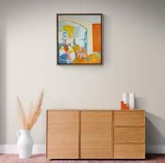 White Interior - 21st Century Contemporary Cubism Oil Painting