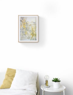 Winter Storm at the Academy Garden - 21st Century Contemporary Cubism Painting