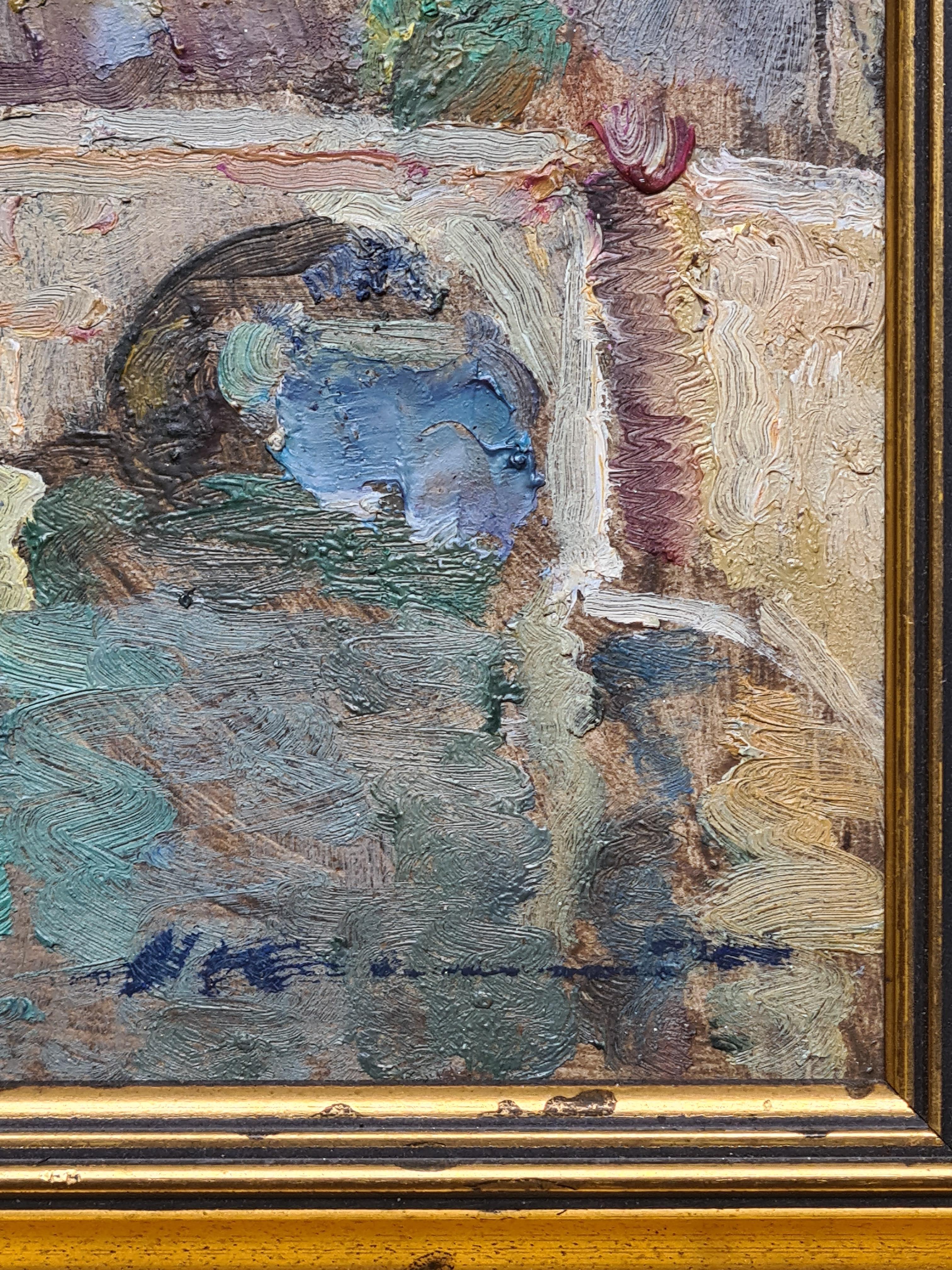 Impressionistisches Ölgemälde der Pont St. Michael und des Flusses Seine in Paris, Paris – Painting von Nikolaï Kojoukhovski 