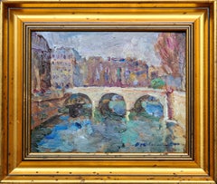Impressionist Oil of the Pont St Michael and the River Seine in Paris