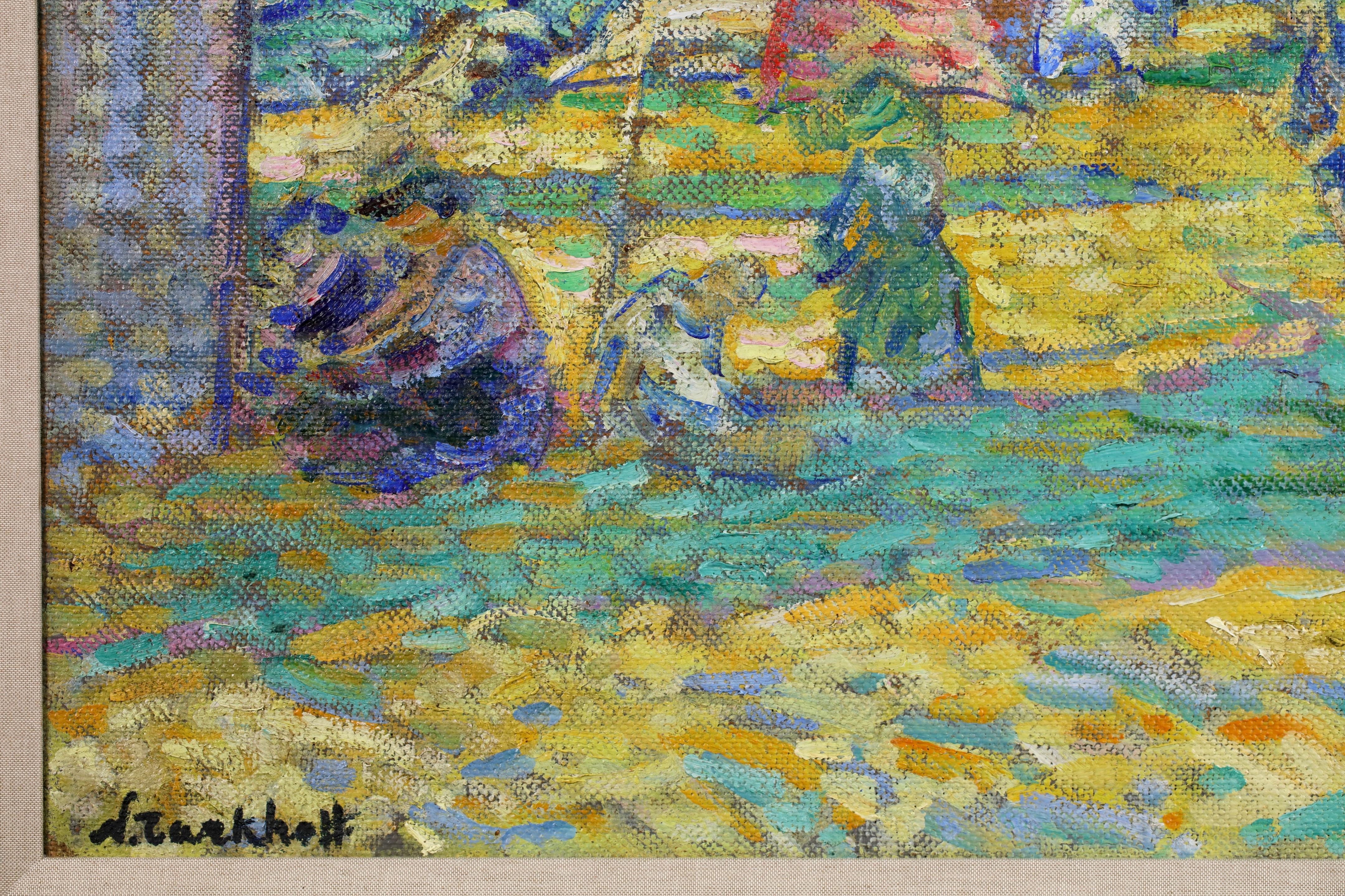La Plage a Soulac-sur-mer - Postimpressionistische Landschaft Öl von Nikolai Tarkhoff im Angebot 5