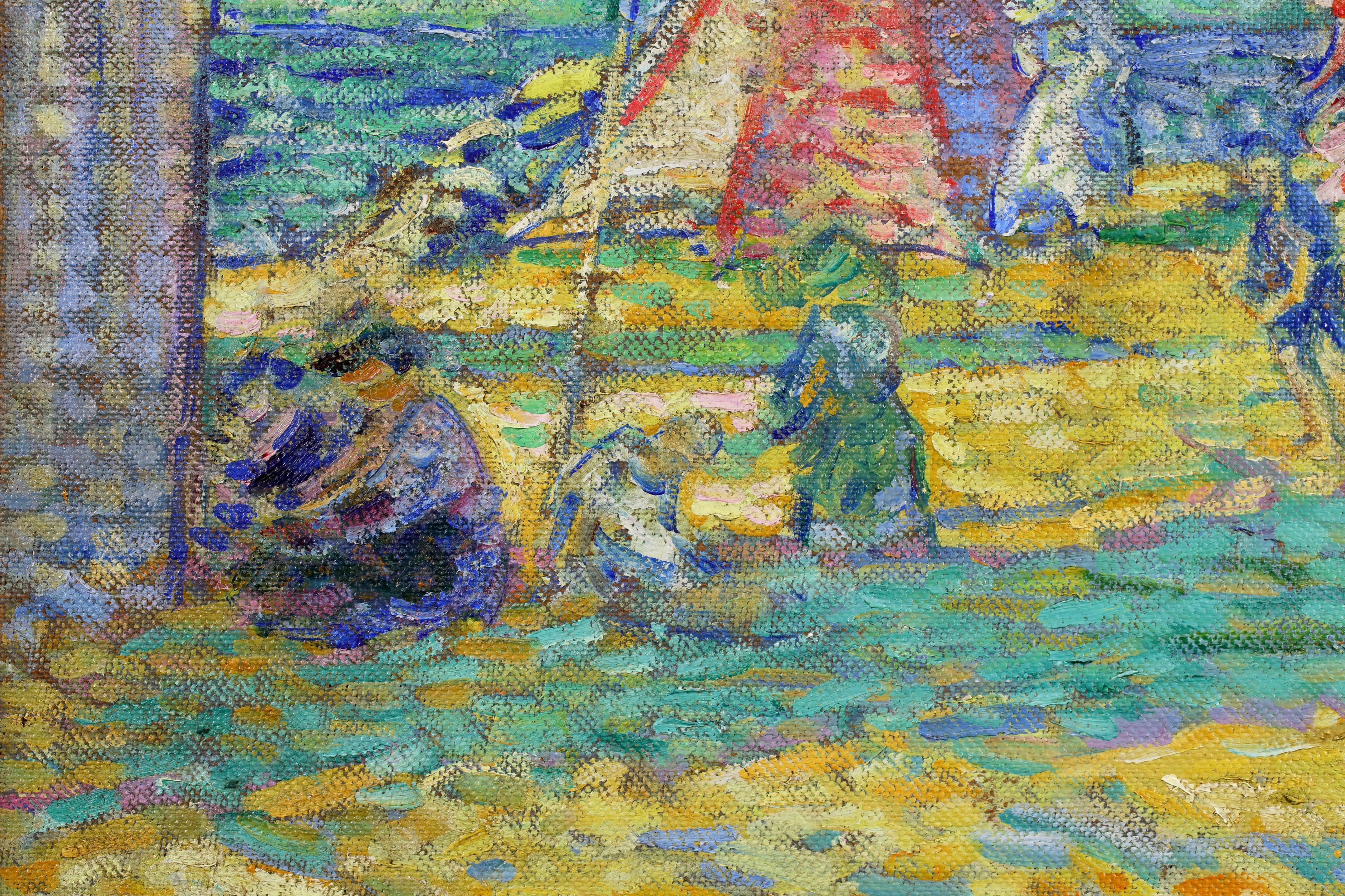 La Plage a Soulac-sur-mer - Postimpressionistische Landschaft Öl von Nikolai Tarkhoff im Angebot 6