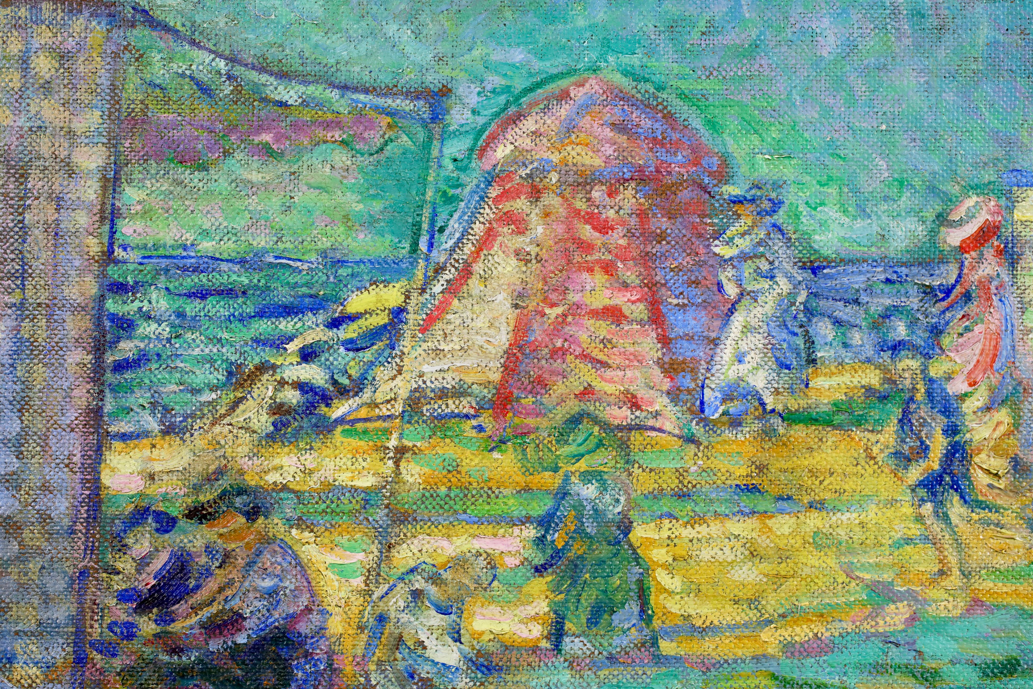 La Plage a Soulac-sur-mer - Postimpressionistische Landschaft Öl von Nikolai Tarkhoff im Angebot 7