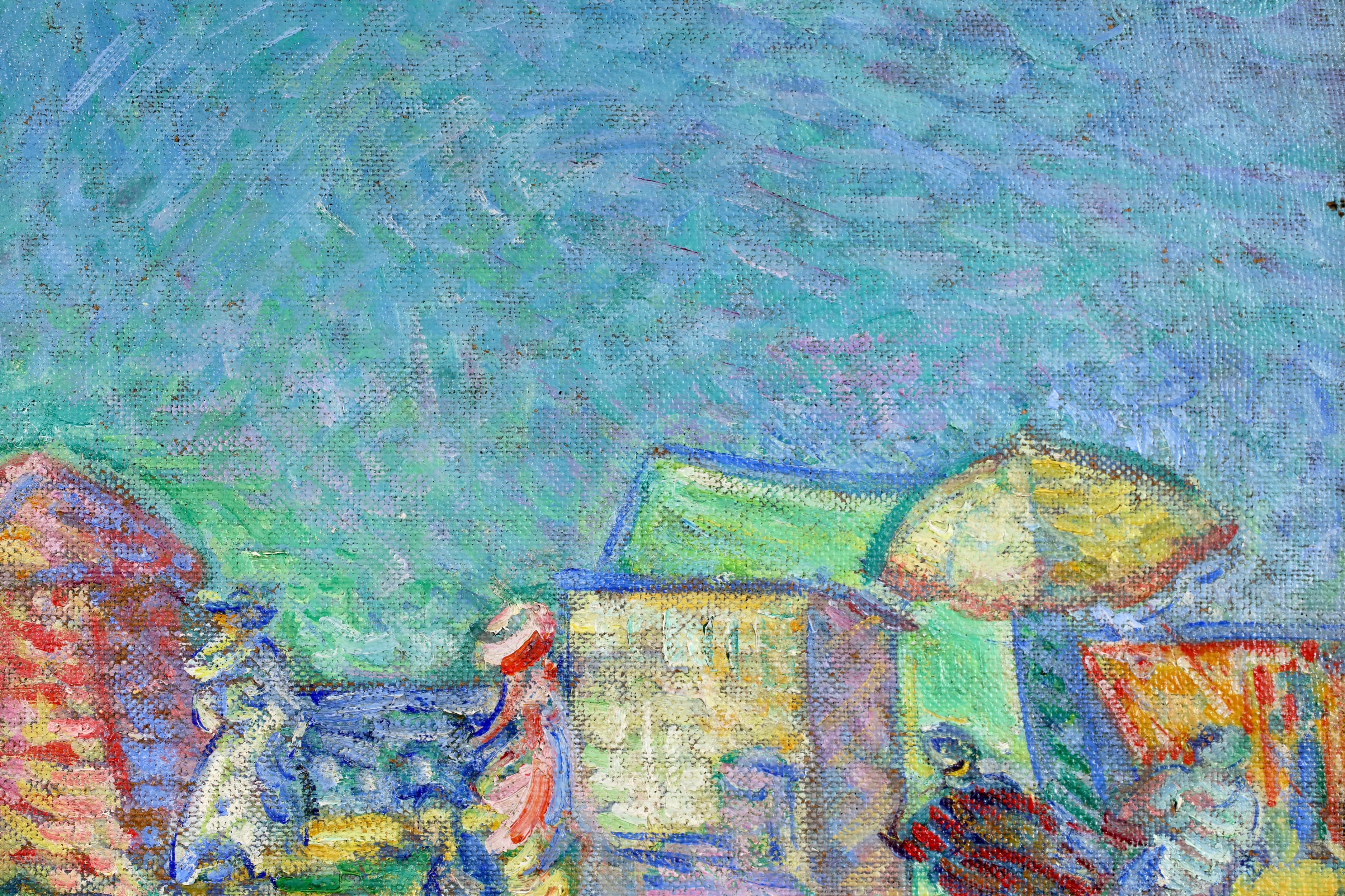 La Plage a Soulac-sur-mer - Postimpressionistische Landschaft Öl von Nikolai Tarkhoff (Post-Impressionismus), Painting, von Nikolai Aleksandrovich Tarkhoff