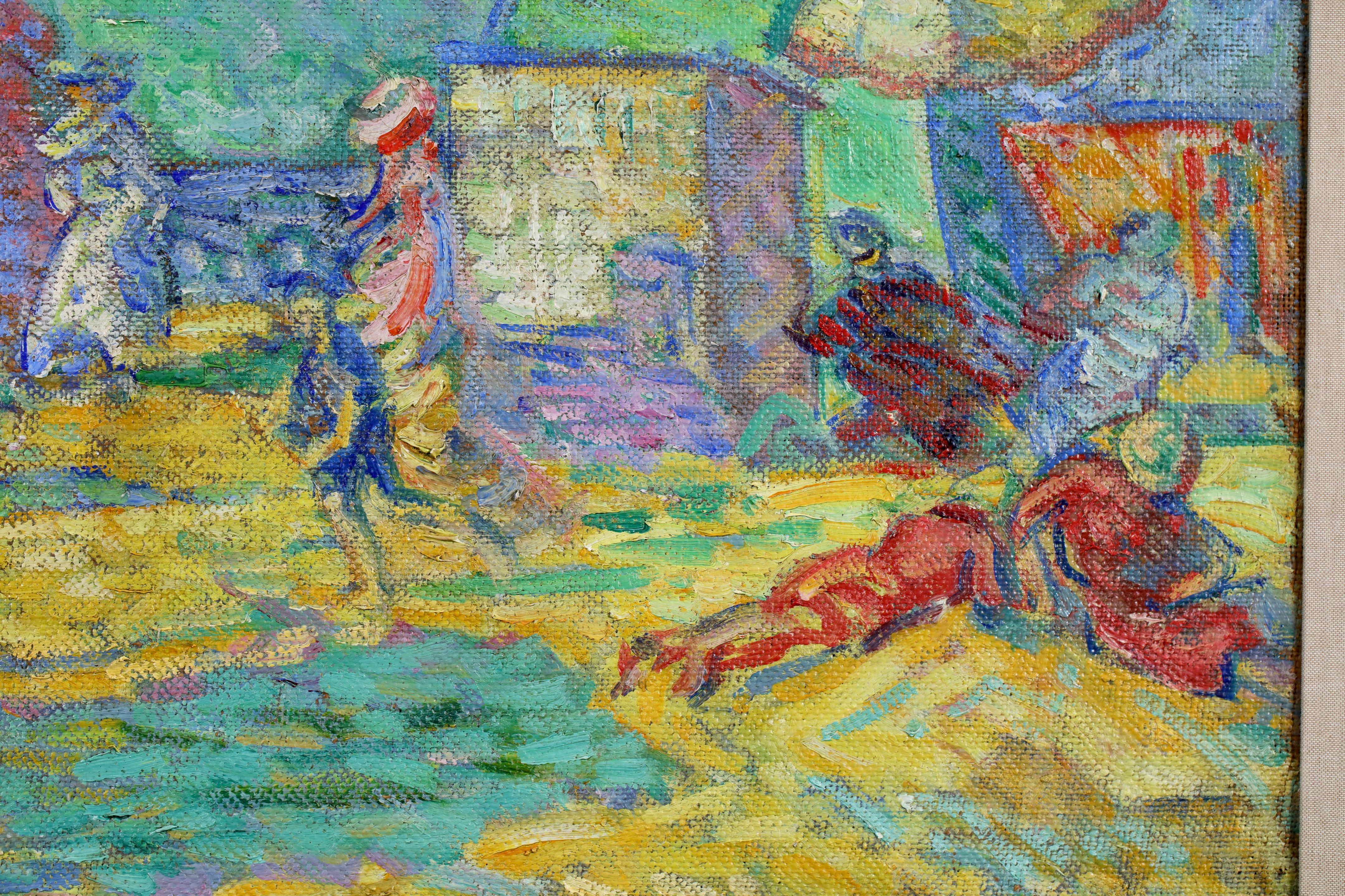 La Plage a Soulac-sur-mer - Postimpressionistische Landschaft Öl von Nikolai Tarkhoff im Angebot 2
