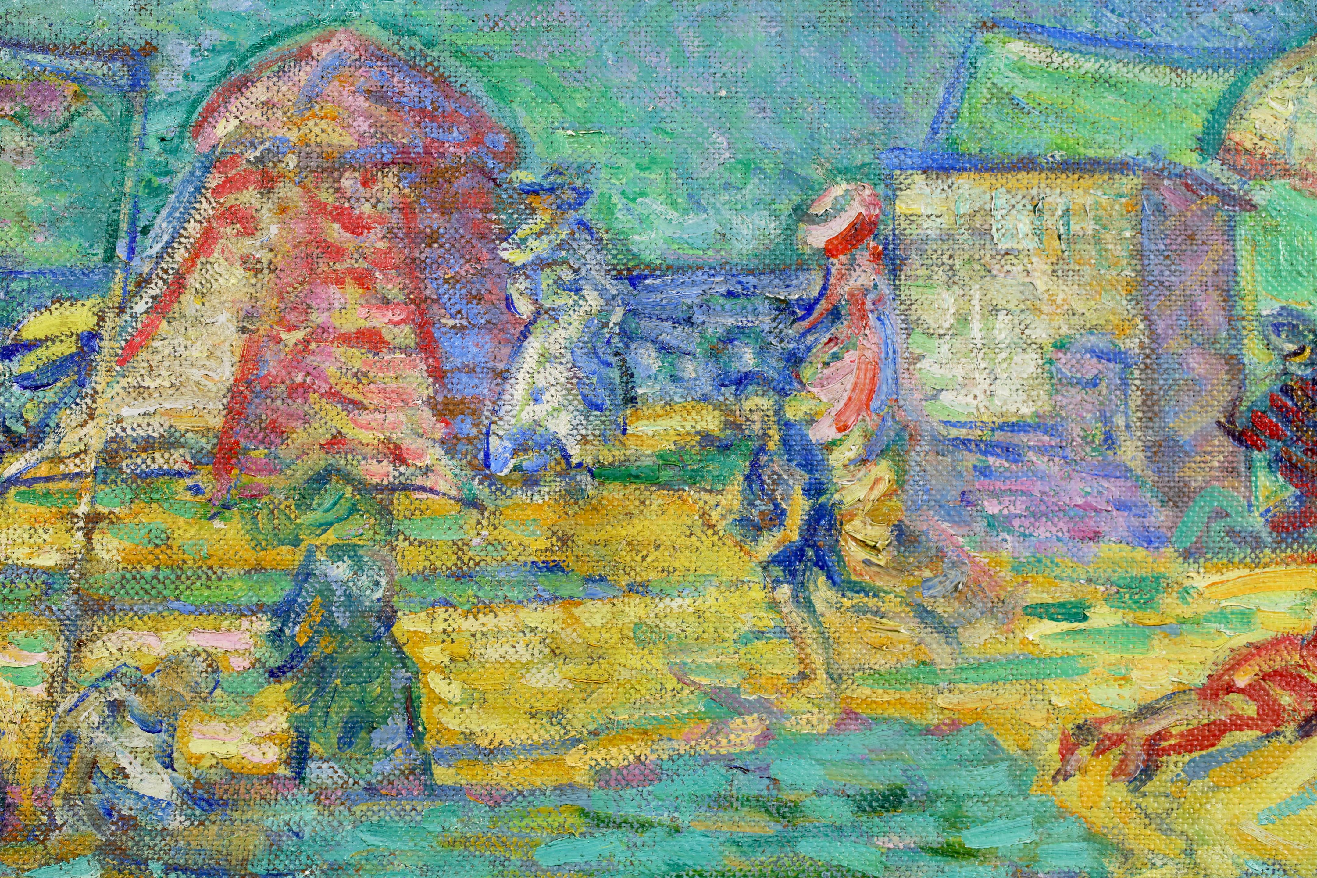 La Plage a Soulac-sur-mer - Postimpressionistische Landschaft Öl von Nikolai Tarkhoff im Angebot 3