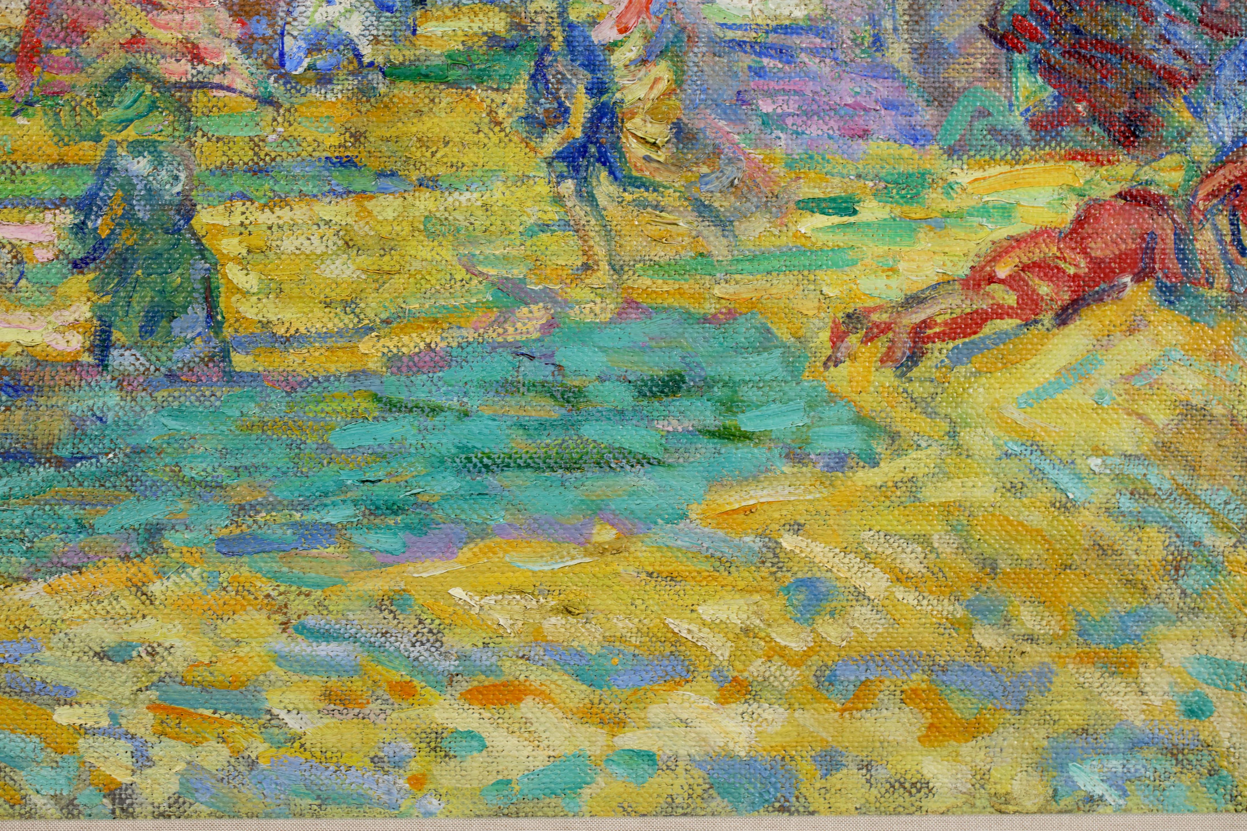 La Plage a Soulac-sur-mer - Postimpressionistische Landschaft Öl von Nikolai Tarkhoff im Angebot 4