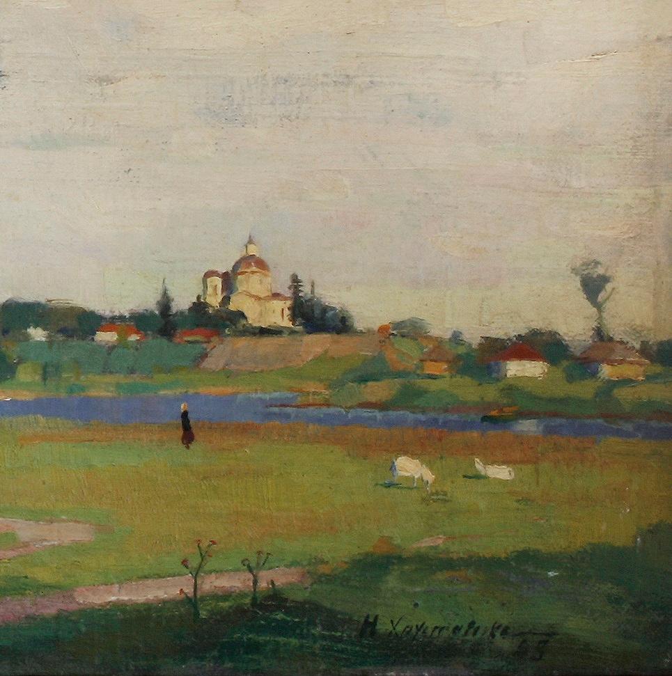 Paesaggio estivo - Painting di Nikolai Chrustatschow