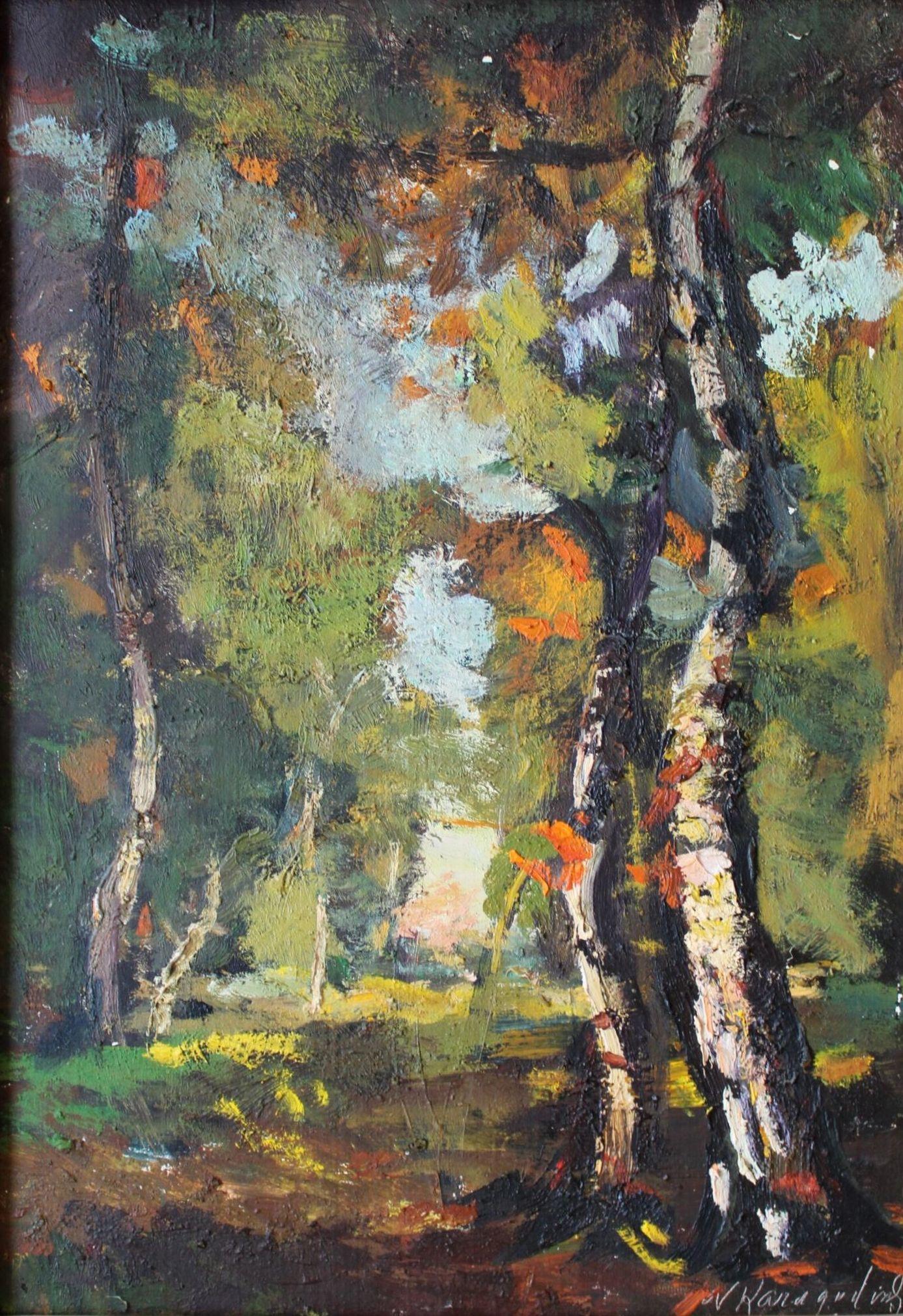 Herbstlandschaft, Karton/Öl, 50,5x35,5 cm