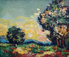 Mattina di primavera. Olio su cartone e tela, 46x55 cm